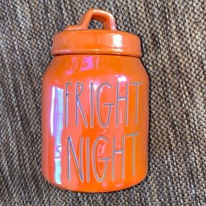 Rae Dunn Fright Night Iridescent Orange Baby Canister Halloween New